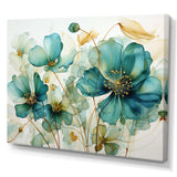 Teal Green Organic Growth - Abstract Canvas Wall Art