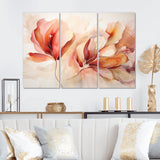 Peach Petal Dance - Split Panel Canvas Art