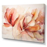 Peach Petal Dance - Abstract Canvas Wall Art