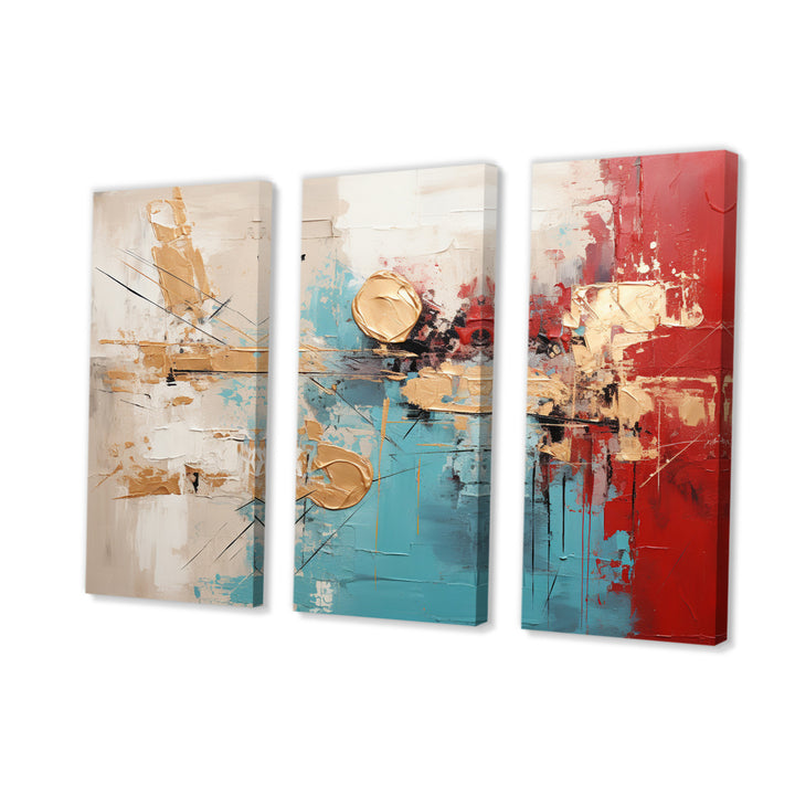 Gold Red Collage Majesty - Multi-Panels