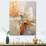 Beige Grey Geometric Collage II - Abstract Canvas Wall Art