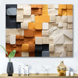 Cubic Yellow And Grey Fiber II - Abstract Canvas Wall Art