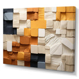 Cubic Yellow And Grey Fiber II - Abstract Canvas Wall Art