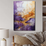 Gold Purple Abstract Fractal I - Abstract Canvas Wall Art