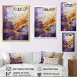 Gold Purple Abstract Fractal I - Abstract Canvas Wall Art