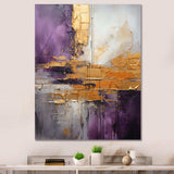 Gold Purple Abstract Fractal III - Abstract Canvas Wall Art