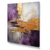 Gold Purple Abstract Fractal III - Abstract Canvas Wall Art