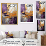 Gold Purple Abstract Fractal III - Abstract Canvas Wall Art