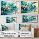 Teal Gold Abstract Fractal Mystic Mirage I - Abstract Canvas Wall Art