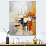 Orange Black Abstract Fractal Impressions - Abstract Canvas Wall Art