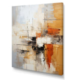 Orange Black Abstract Fractal Impressions - Abstract Canvas Wall Art