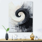 Black And White Zen Spiral I - Abstract Canvas Wall Art