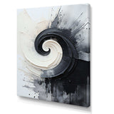 Black And White Zen Spiral I - Abstract Canvas Wall Art