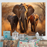 Africa Elephants Family Bond - Landscapes Canvas Wall Art