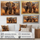 Africa Elephants Family Bond - Landscapes Canvas Wall Art