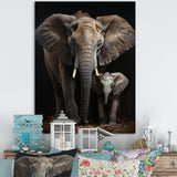 Elephant Family In Black And White - Elephant Wall Art Prints