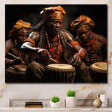 African Rhythmic Drums II - People Canvas Wall Art