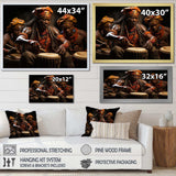 African Rhythmic Drums II - People Canvas Wall Art