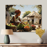 African Vibrant Market III - People Canvas Wall Art