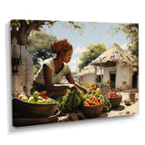 African Vibrant Market III - People Canvas Wall Art