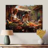 African Vibrant Market I - People Canvas Wall Art