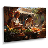 African Vibrant Market I - People Canvas Wall Art