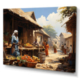 African Vibrant Market II - People Canvas Wall Art