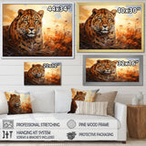Orange Black African Leopard Animals - Leopard Wall Art Prints