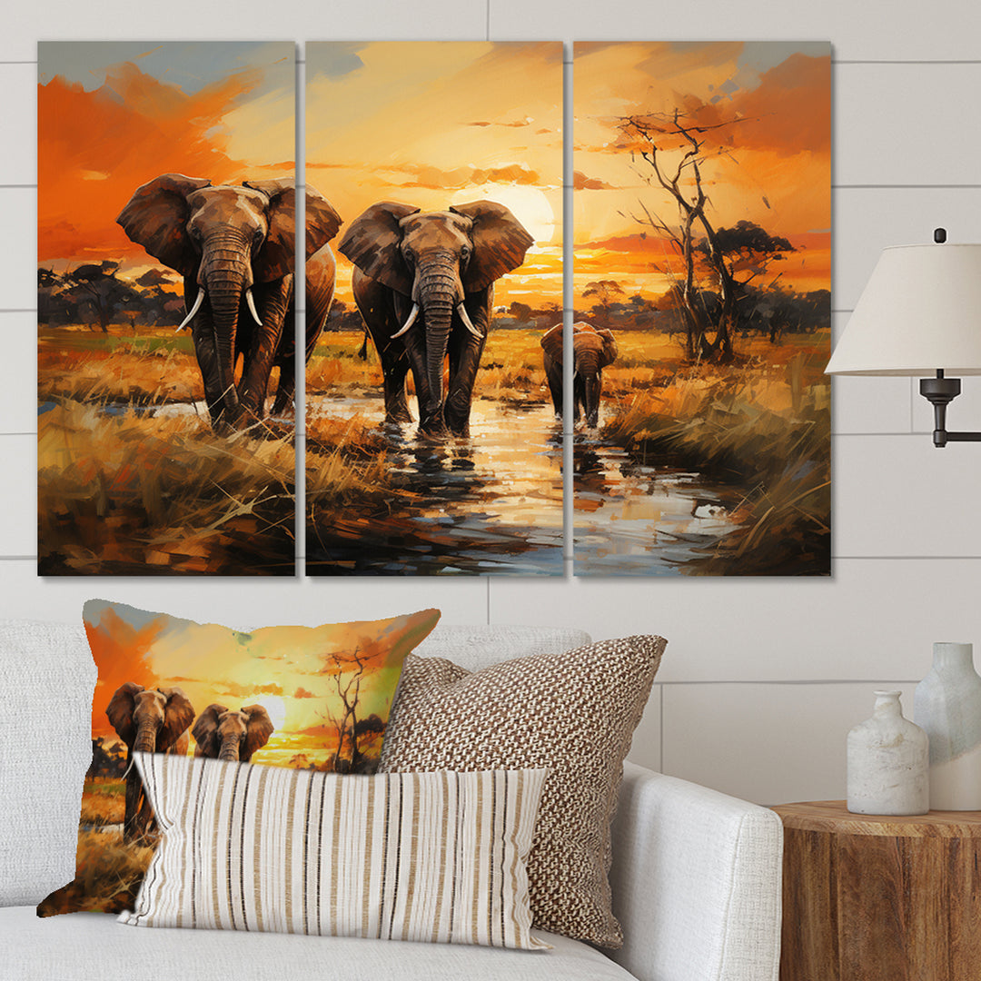 African Elephant Prairies IV - Multi-Panels