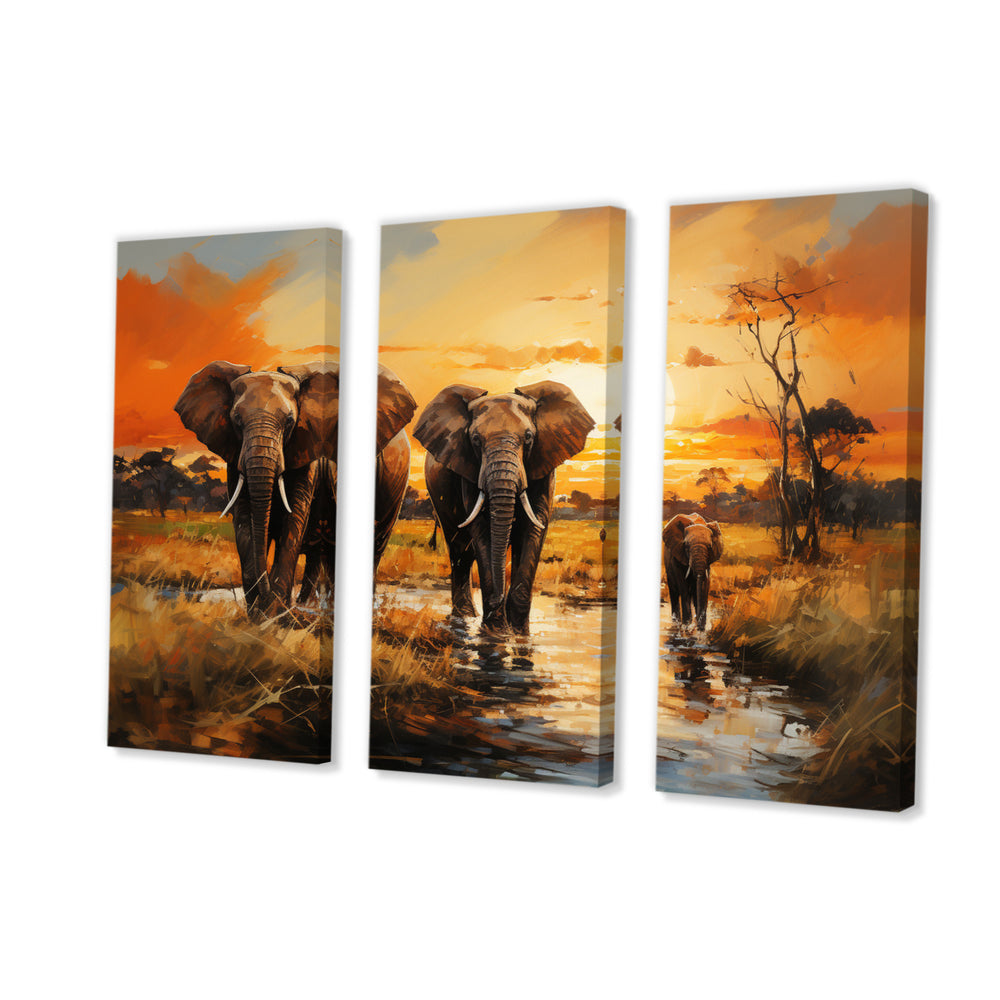 African Elephant Prairies IV - Multi-Panels
