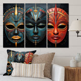 Red African Masks III - Multi-Panels