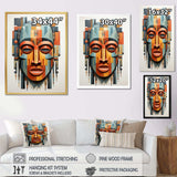 African Tribal Mask Kente I - People Canvas Wall Art