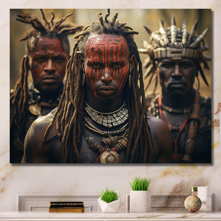 African Tribes Kalenjin Warriors - People Canvas Wall Art