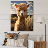 Alpaca Vibrant Portrait II - Animals Canvas Wall Art