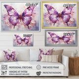 Purple Animal Amethyst Butterfly Delicate - Animals Canvas Wall Art