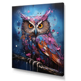 Purple Grey Animal Amethyst Owl Drips - Owl Bedroom Wall Art