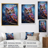 Purple Grey Animal Amethyst Owl Drips - Owl Bedroom Wall Art