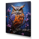 Purple Animal Amethyst Owl Drips - Owl Canvas Wall Art