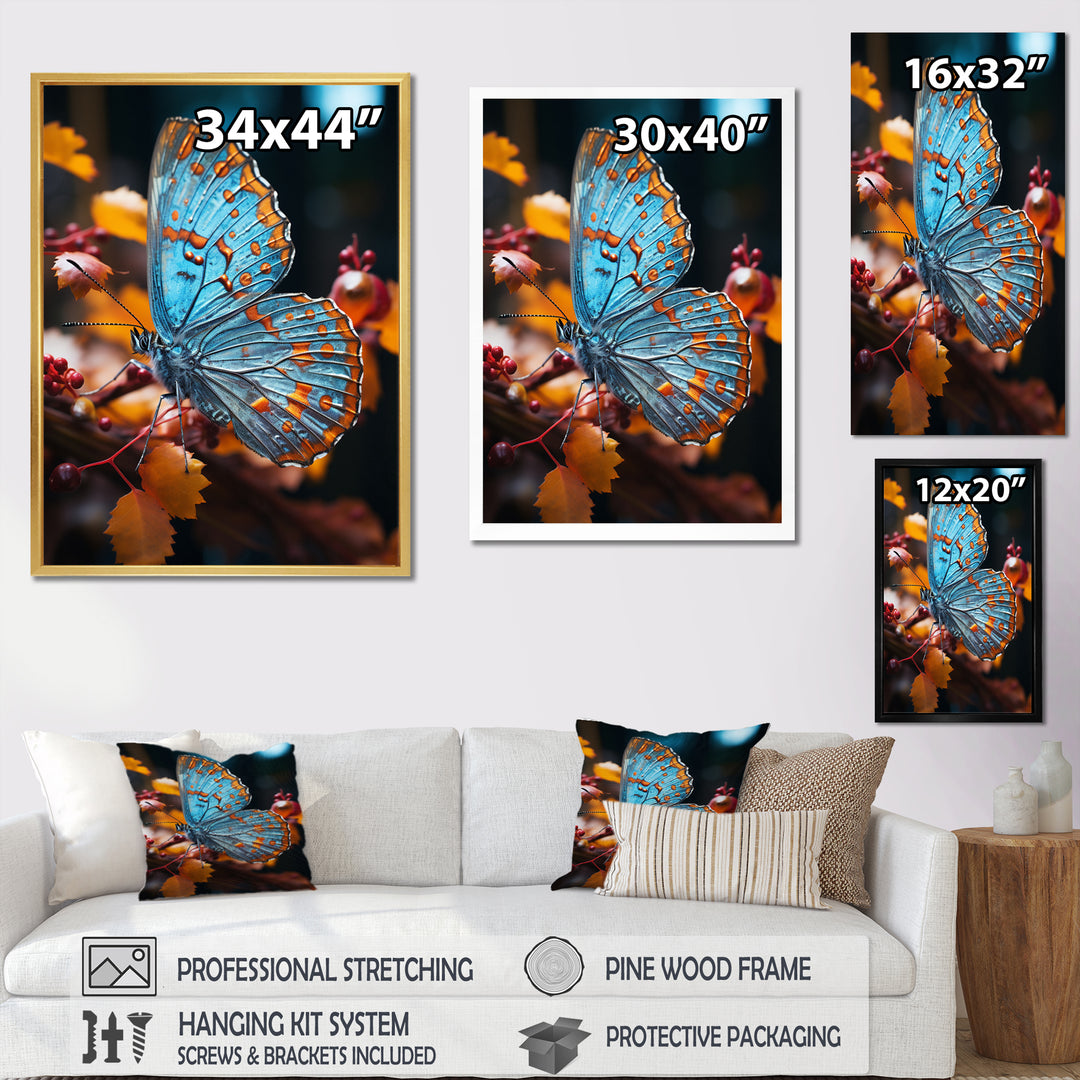 Turquoise Yellow Animal Butterfly - Butterfly Wall Art Prints