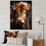 Cow Flower Crow - Brown Cow Wall Art