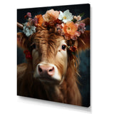 Cow Flower Crow - Brown Cow Wall Art