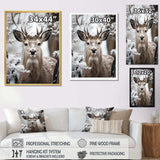 Animal Winter Deer - Animals Canvas Wall Art