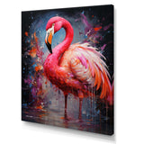 Fuchsia Flamingo Intense Artdeco - Animals Canvas Wall Art