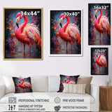 Fuchsia Flamingo Intense Artdeco - Animals Canvas Wall Art