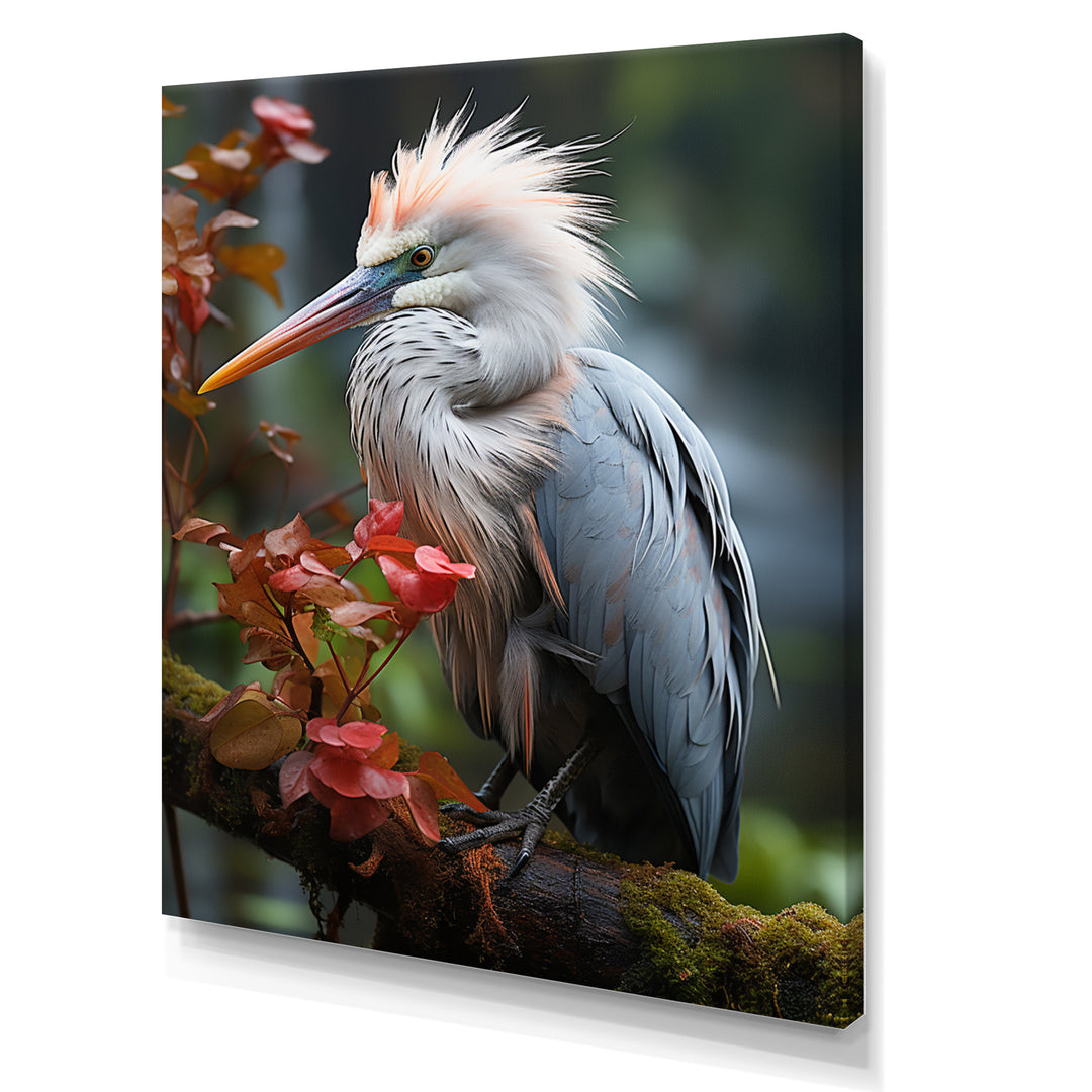 Grey Coral Animal Heron - Heron Home Decor Art