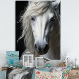 White Horse Serenity - Horse Canvas Wall Art