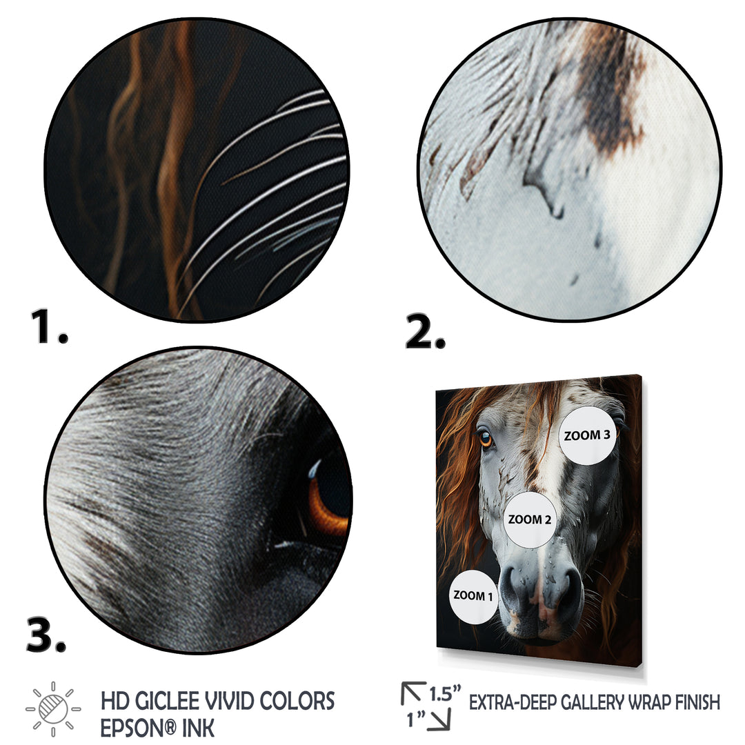 Grey Brown Horse Serenity - Horse Canvas Wall Art