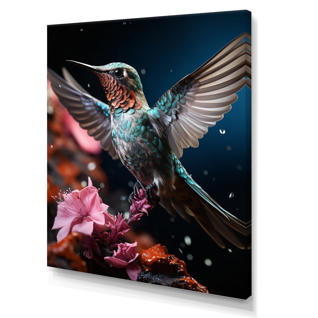 Teal Pink Animal Hummingbird - Hummingbird Wall Art Prints