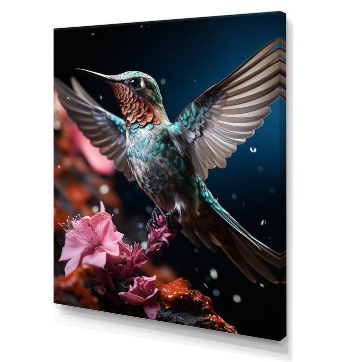 Teal Pink Animal Hummingbird - Hummingbird Wall Art Prints