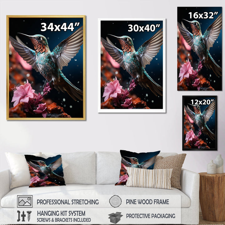 Teal Pink Animal Hummingbird - Hummingbird Wall Art Prints